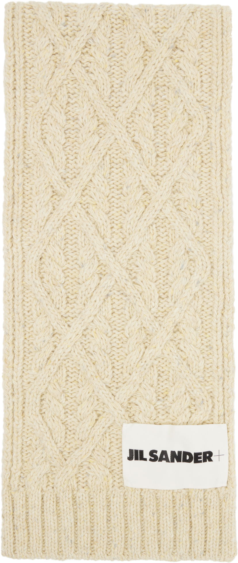 Šál Jil Sander Chunky Donegal Wool Cable Scarf Béžová | J40TE0007_J14522