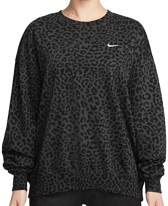 Mikina Nike Dri-FIT Get Fit Leopard Print Crewneck Čierna | DX0120-070, 0