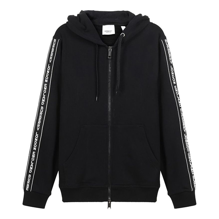 Mikina Burberry Burberry FW20 Logo Cotton Hooded Zip-Up Sweatshirt Čierna | 80295271, 0