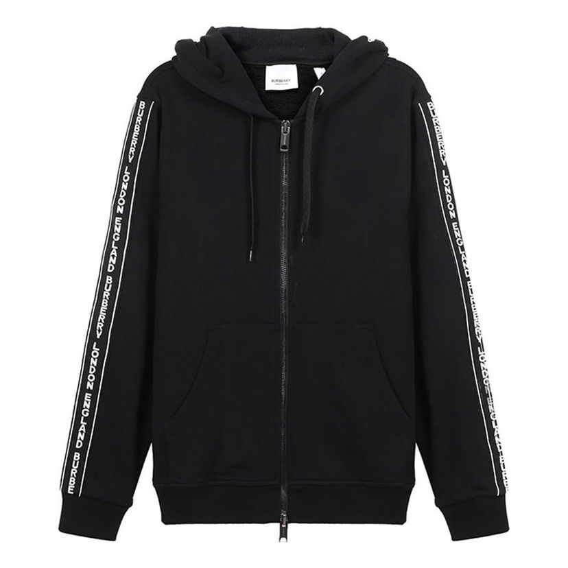 Mikina Burberry Burberry FW20 Logo Cotton Hooded Zip-Up Sweatshirt Čierna | 80295271