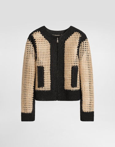 Bunda Dolce & Gabbana Dolce & Gabbana Woven Raffia Zip-Up Jacket Béžová | G9BNRTGJ151S9000, 0