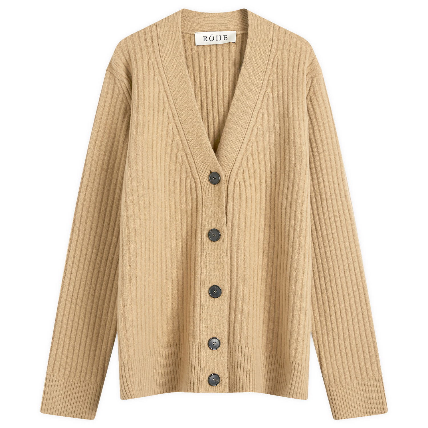 Sveter Róhe Ribbed Boiled Wool Cardigan Béžová | 312-23-001-260, 0