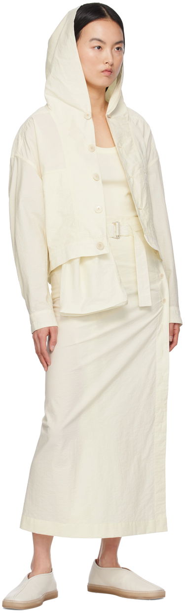 Bunda LEMAIRE LEMAIRE Women's Hooded Button-Up Jacket Biela | OW1067 LF1234, 3