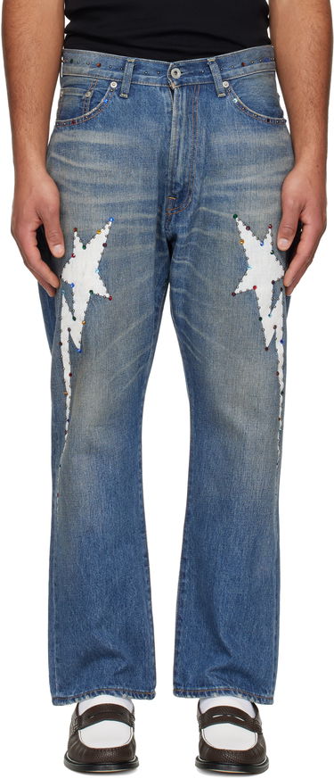 Džínsy BAPE Colorful Studded Lightning Bolt 13oz Denim Jeans Modrá | 001DPL801002M, 0