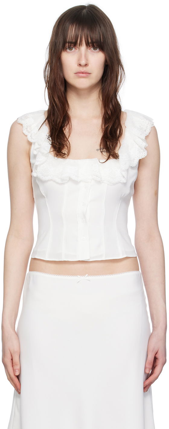 Tielko GUIZIO Guizio Paloma Lace Tank Top Biela | C00102W016, 0
