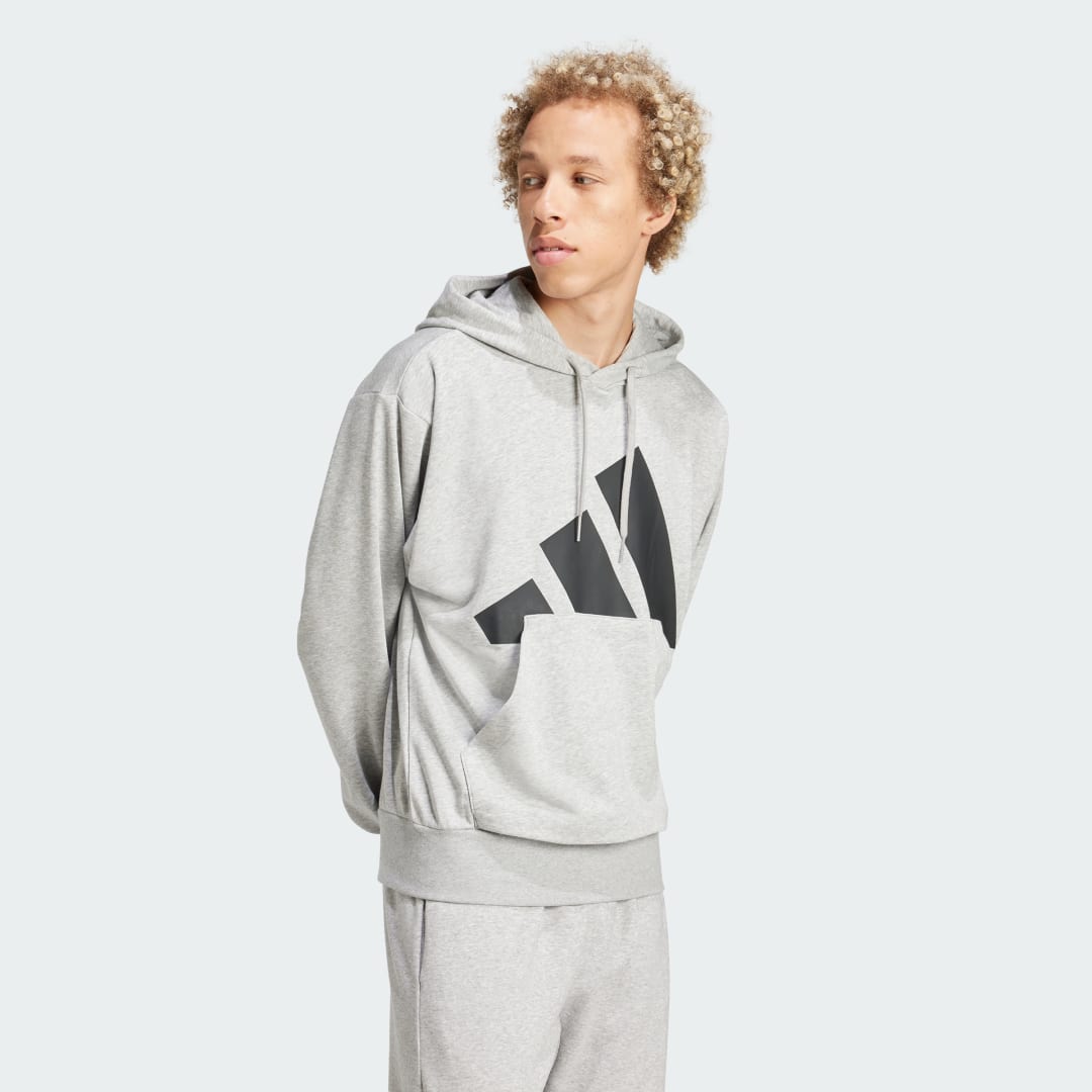 Mikina adidas Performance Essentials Big Logo French Terry Hoodie Šedá | JE8889, 1