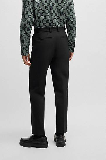 Nohavice BOSS Modern-Fit Performance-Stretch Twill Trousers Čierna | 50531277, 1