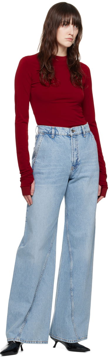 Džínsy Anine Bing ANINE BING Briley Wide Leg Jeans Modrá | A-06-1149-468, 3