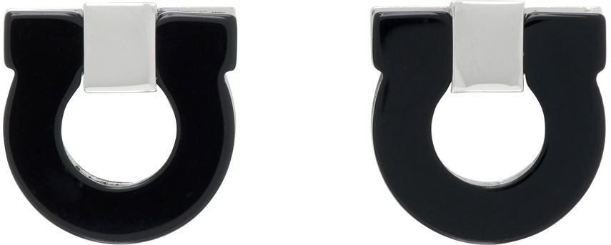Náušnice FERRAGAMO Salvatore Ferragamo Gancini Cufflinks Čierna | 708714, 0