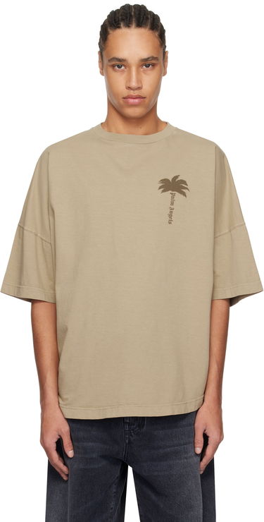 Tričko Palm Angels Palm Angels Palms Over T-Shirt Béžová | PMAA002S25JER0046161, 0