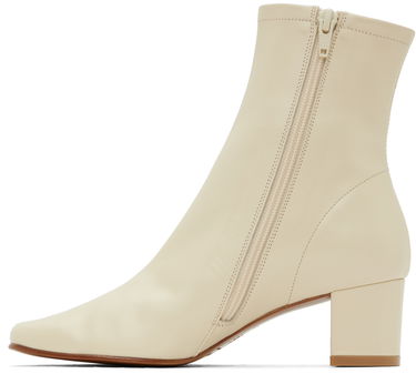 Tenisky a topánky BY FAR BY FAR Sofia Leather Block Heel Ankle Boots Béžová | 16603-05-SWHTL, 2