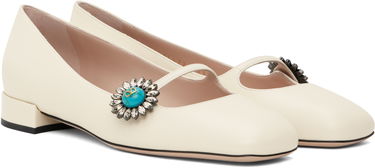 Starostlivosť o obuv Valentino Valentino Garavani Mary-Jane Ballerina Flats with Crystal Embellishment Biela | 6W2S0LL7DHS, 3