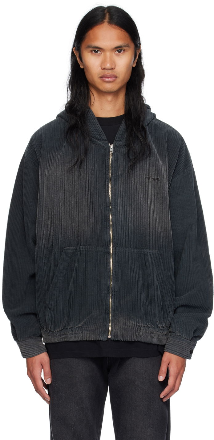Mikina We11done Washed Zip Hoodie Čierna | WD-JP2-24-085-M-GY, 0