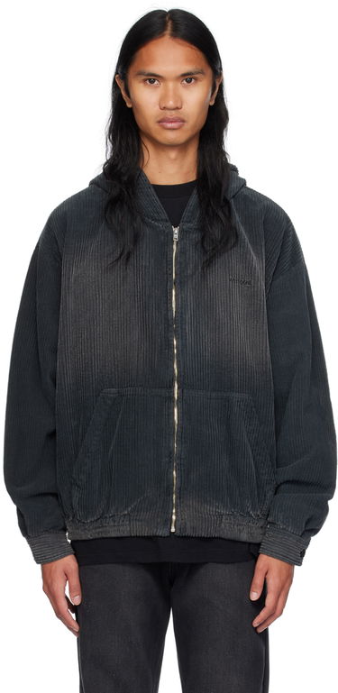 Mikina We11done Washed Zip Hoodie Čierna | WD-JP2-24-085-M-GY, 0