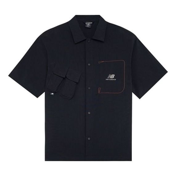 Košeľa New Balance Logo Short-Sleeve Shirt Čierna | AMJ22360-BK