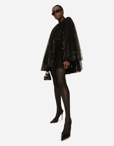 Šaty Dolce & Gabbana Sequined Short Dress Čierna | F6AUYTFLSHDN0000, 1