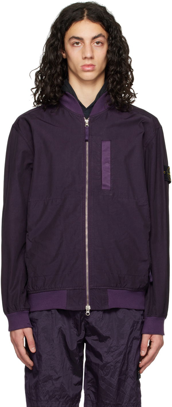 Bomber bunda Stone Island Garment-Dyed Bomber Jacket Fialová | 781542629, 0
