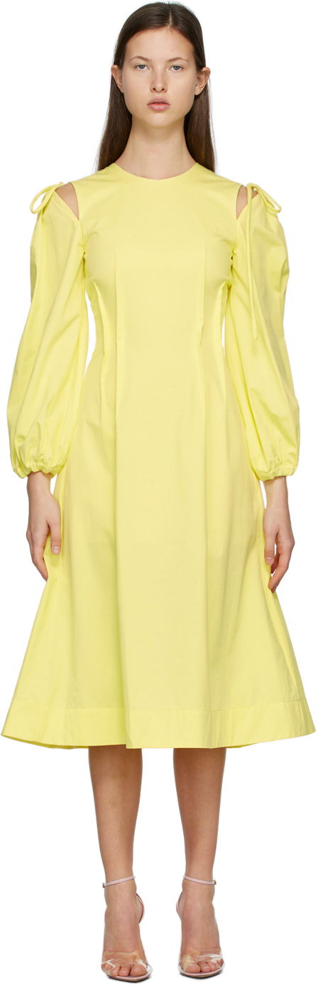Šaty MSGM MSGM Cut-Out Midi Dress Žltá | 3041MDA25 217109