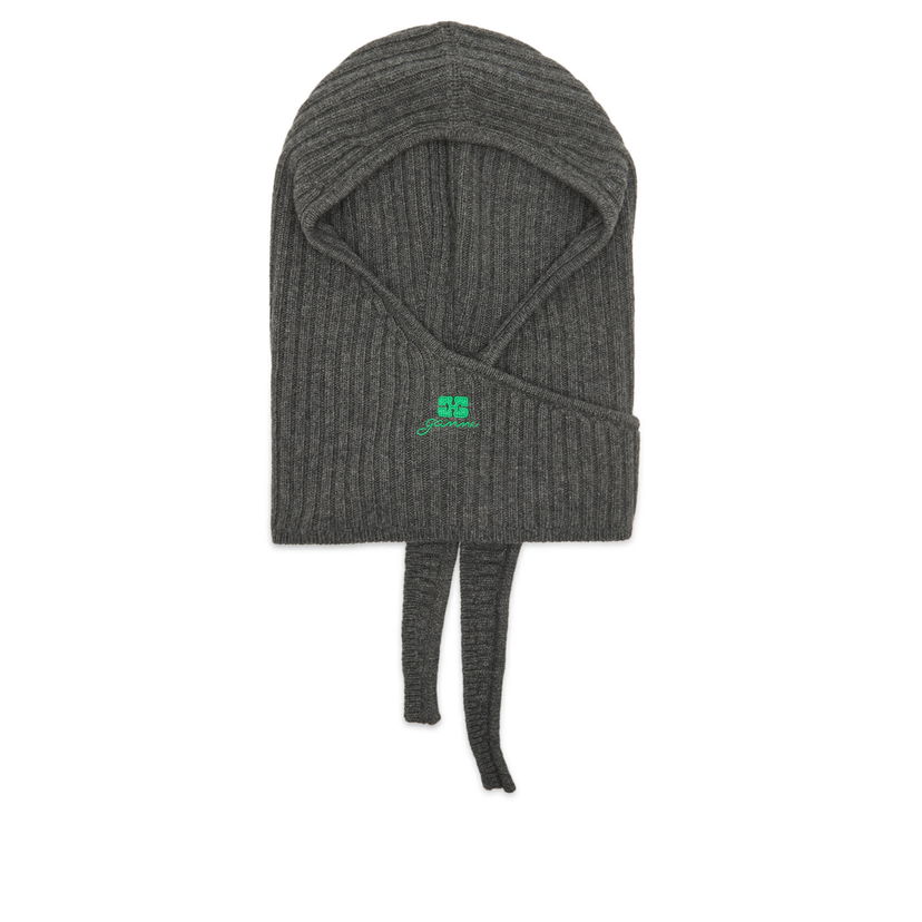 Čiapky a klobúky GANNI Core Future Wool Knit Balaclava Šedá | A6925-220