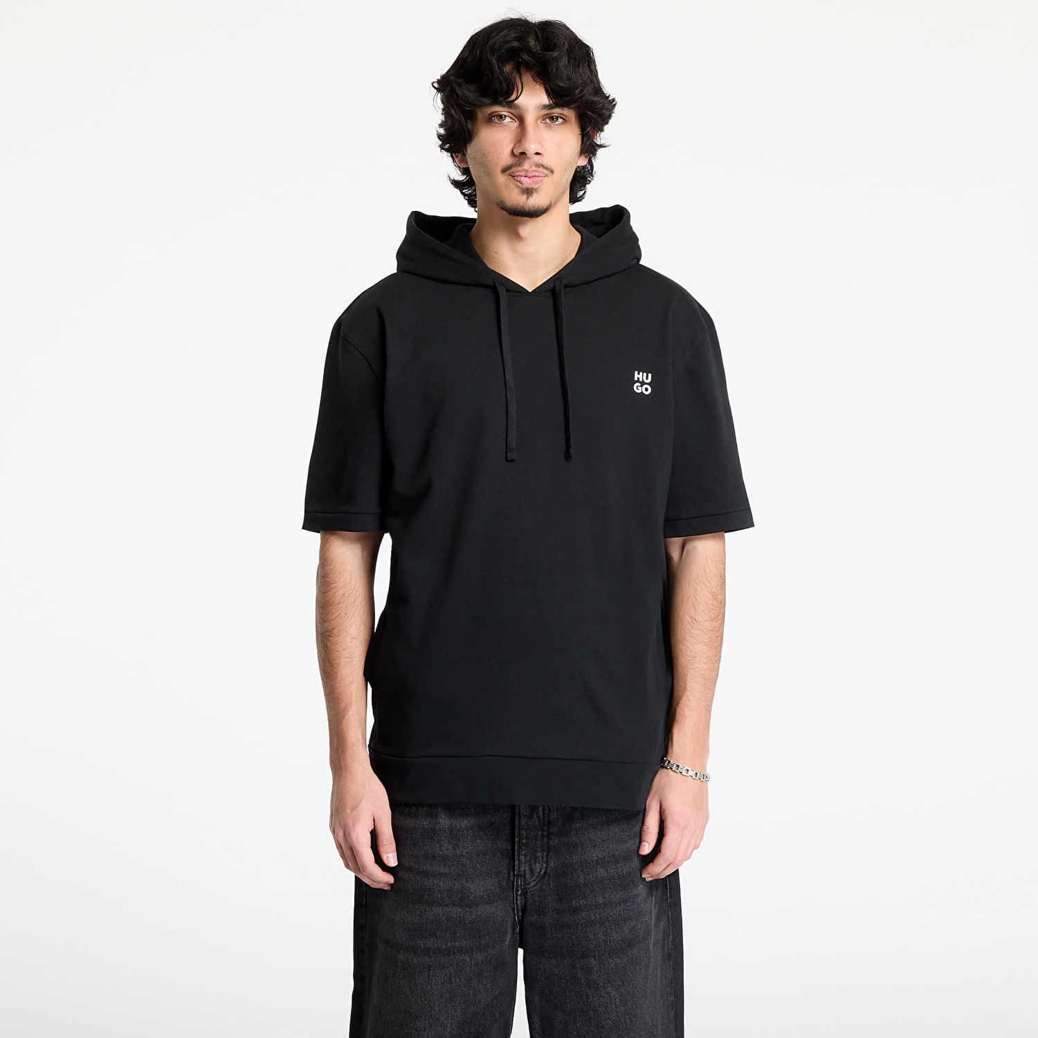 Mikina BOSS Hugo Boss Devon Short Sleeve Hooded T-Shirt Čierna | 50540164-001, 0