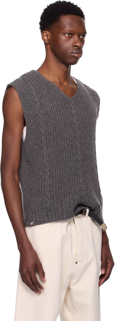 Vesta Enfants Riches Déprimés Fitted V-Neck Vest by Enfants Riches Déprimés Šedá | 080-244, 1