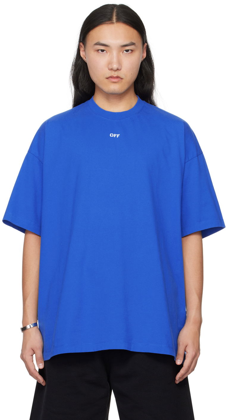 Tričko Off-White Blue Stamp T-Shirt Modrá | OMAA161S24JER0074601, 0