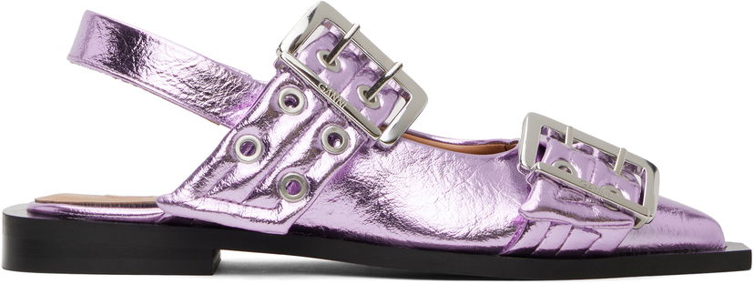 Doplnky GANNI GANNI Buckle Slingback Flats Fialová | S2874