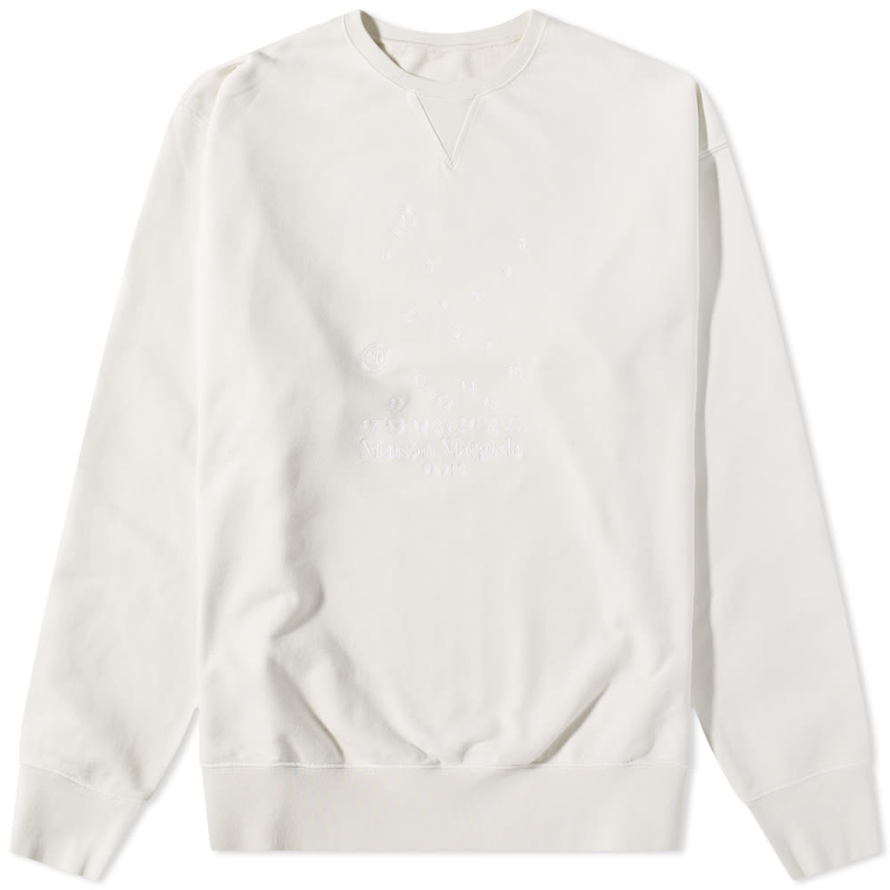 Mikina Maison Margiela Embroidered Numbers Logo Crew Sweat Biela | S50GU0208-S25520-729, 0