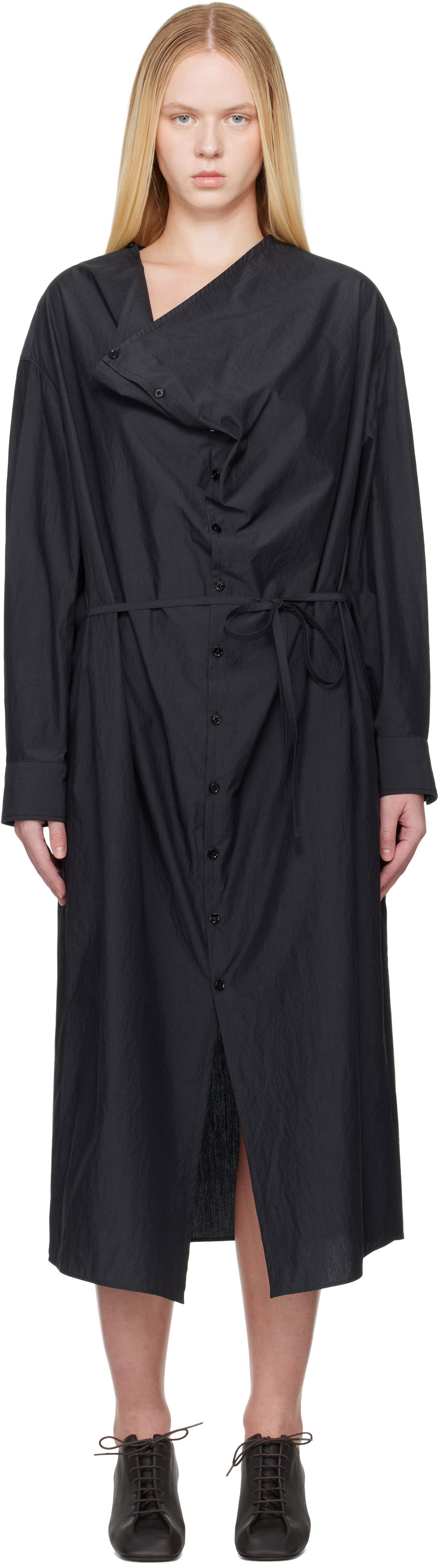 Šaty LEMAIRE Lemaire Soft Collar Midi Dress Čierna | DR1099 LF1399, 0