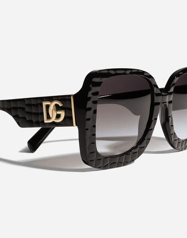 Slnečné okuliare Dolce & Gabbana Oversized Square Crossed Textured Gradient Sunglasses Čierna | VG4513VP88G9V000, 3
