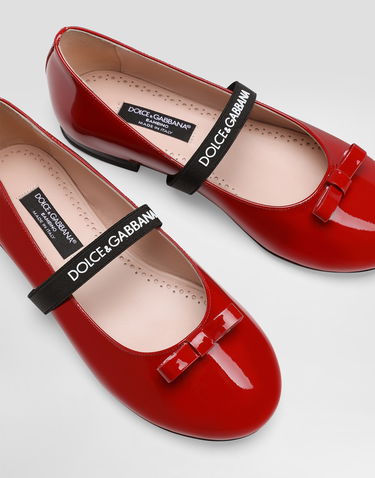 Doplnky Dolce & Gabbana Dolce & Gabbana Patent Leather Ballet Flats with Elastic and Bow Červená | D11294A483187124, 3