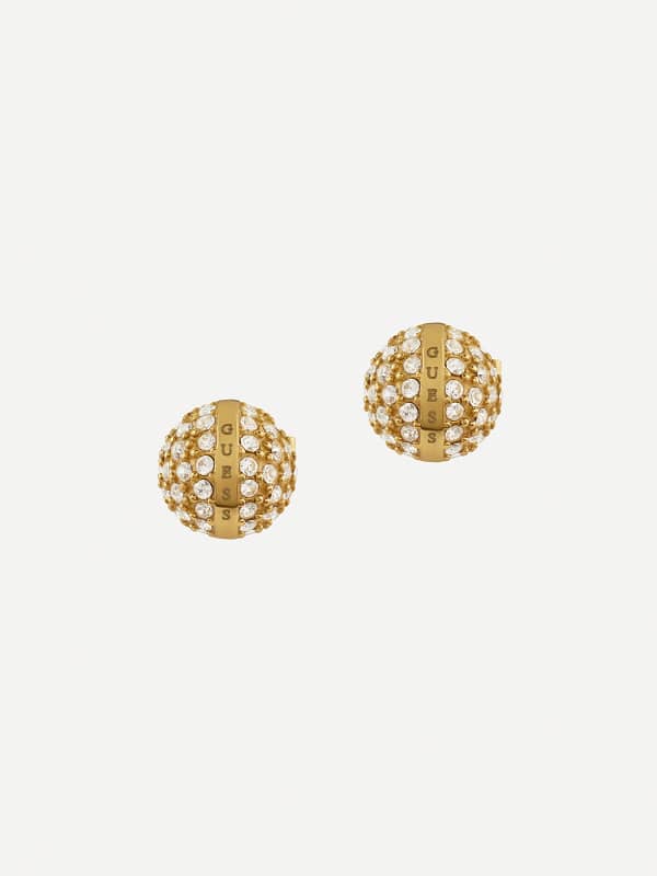 Náušnice GUESS Gold-Tone Crystal Ball Stud Earrings Metalická | JUBE04459JW