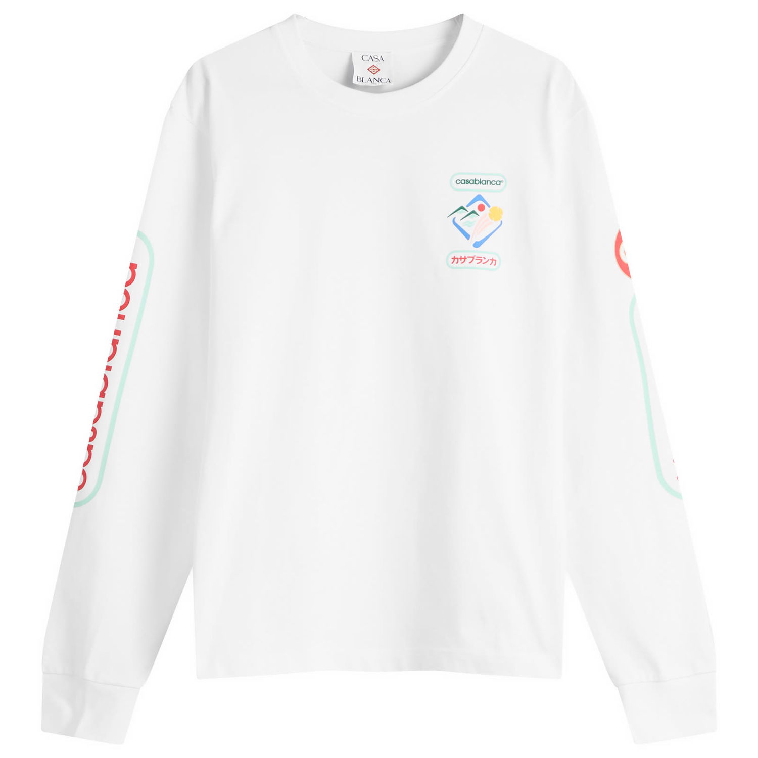Tričko Casablanca Casablanca Fuji Dream Screen Printed Long Sleeve T-Shirt, Size Large Biela | MPF25-JTP-151-01, 1