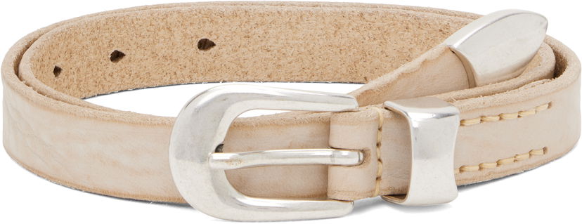 Opasok OUR LEGACY Textured Leather Buckle Belt Béžová | A4258CCW