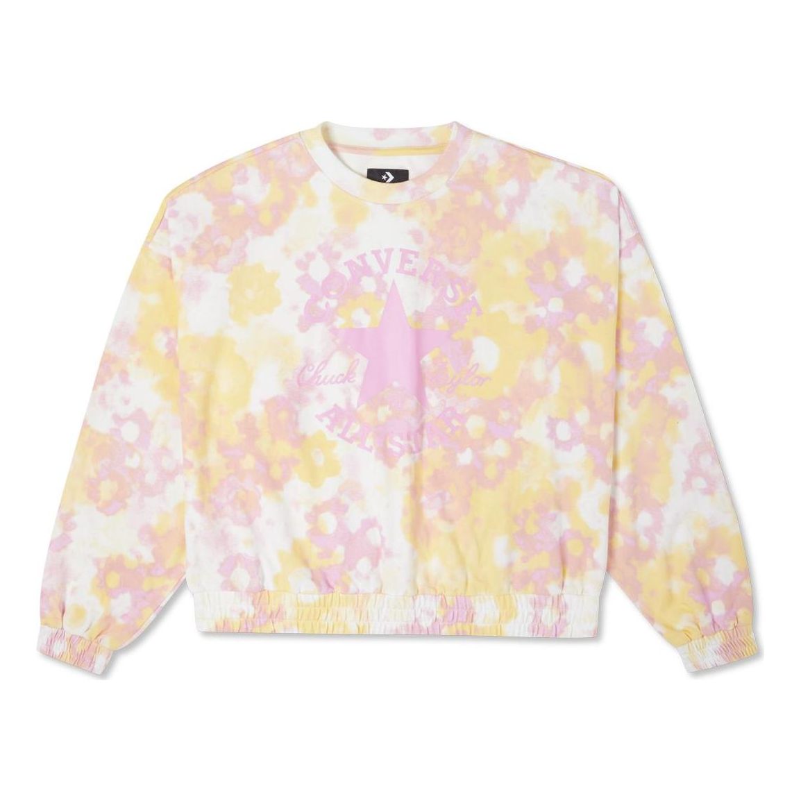 Washed Floral Cotton Crew Neck Shirt