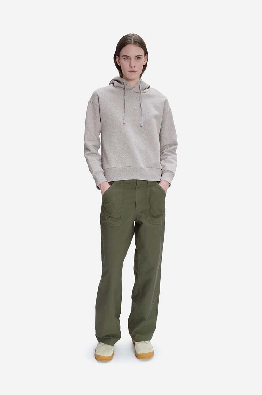 Mikina A.P.C. Hoodie Christina Cropped Šedá | COFDZ.F27624, 1