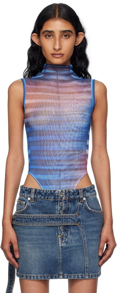 Body Jean Paul Gaultier Jean Paul Gaultier High Neck Printed Bodysuit Modrá | 25/03-W-TO331-M005P-565034, 0