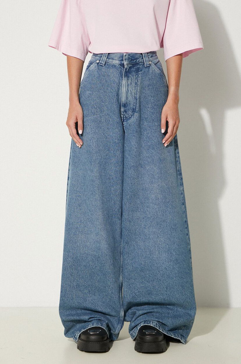 Džínsy Ambush High Waist Baggy Jeans Modrá | BWYB004F24DEN0024000