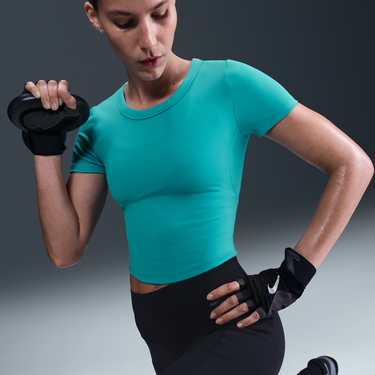 Crop Top Nike Nike One Fitted Dri-FIT Cropped Short Sleeve T-Shirt Tyrkysová | FN2804-345, 3