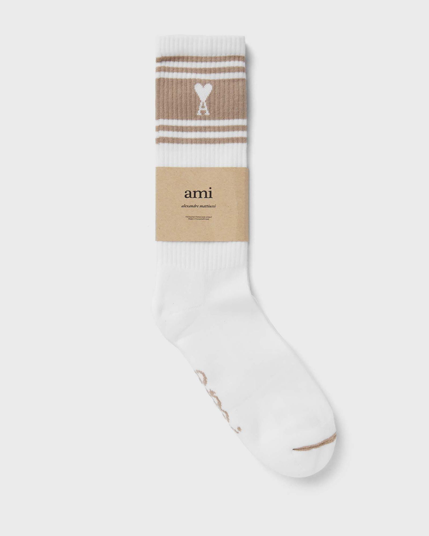 Ponožky AMI Striped Heart Socks Biela | USC012.AW0015-255, 0