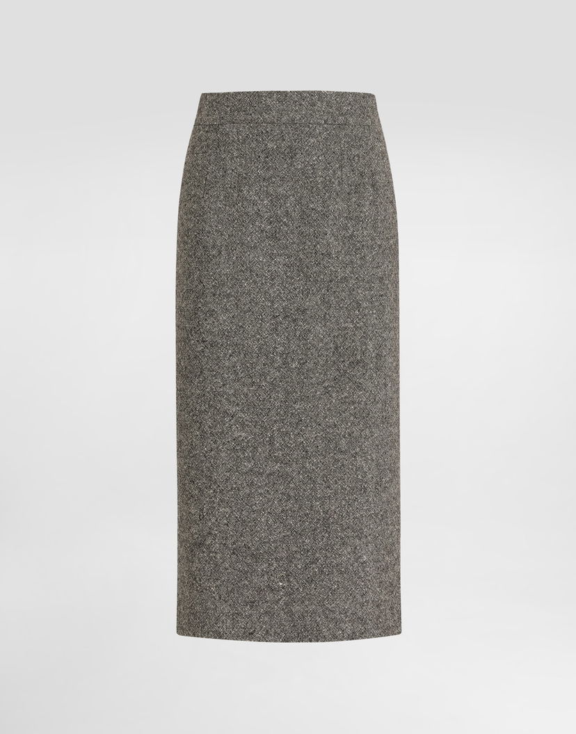 Sukňa Dolce & Gabbana Dotted Wool Skirt Šedá | F4CS8TFMBARS8030