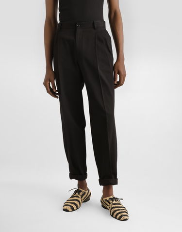 Nohavice Dolce & Gabbana Dolce & Gabbana Gabardine Double Darts Pants Čierna | GP10DTFUFNVN0000_3, 3