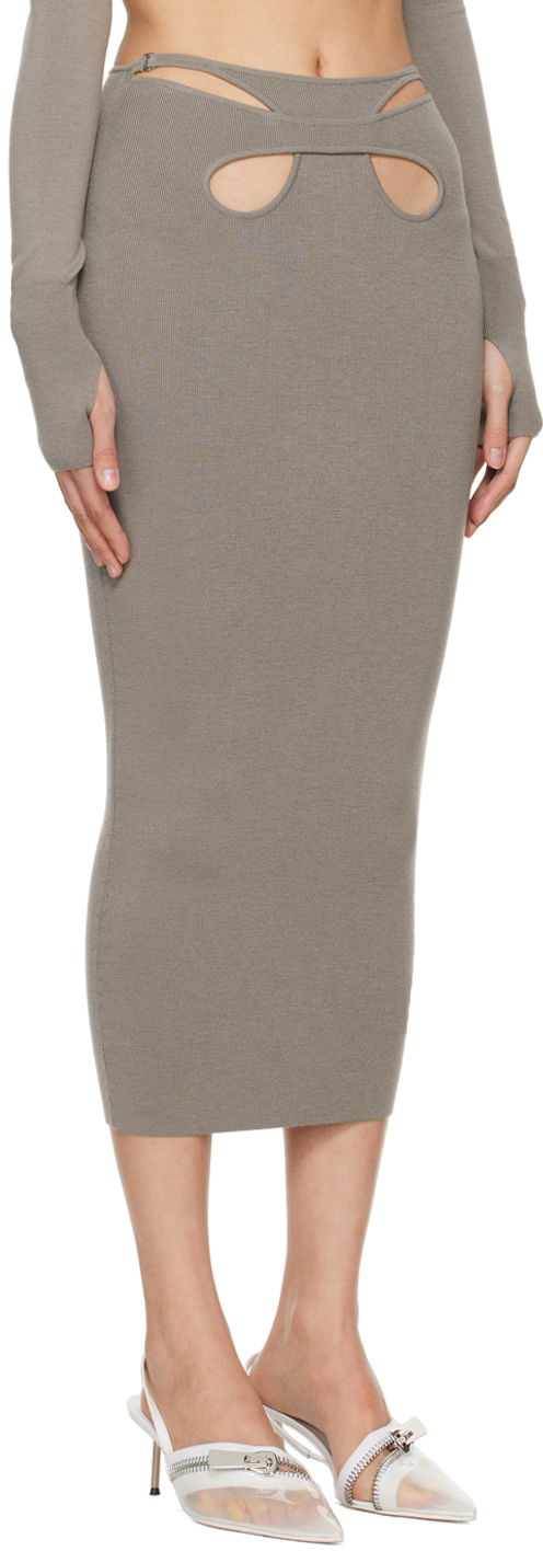 Sukňa Dion Lee Cutout Detail Knit Midi Skirt Šedá | A7784PS24, 1