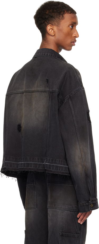 Bunda We11done Distressed Denim Jacket Čierna | WD-DJ3-24-310-U-BK, 2