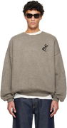 ESSENTIALS Holiday Embroidered Merino Crewneck Sweater