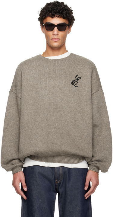 Sveter Fear of God ESSENTIALS Holiday Embroidered Merino Crewneck Sweater Béžová | 192HO254332F, 0
