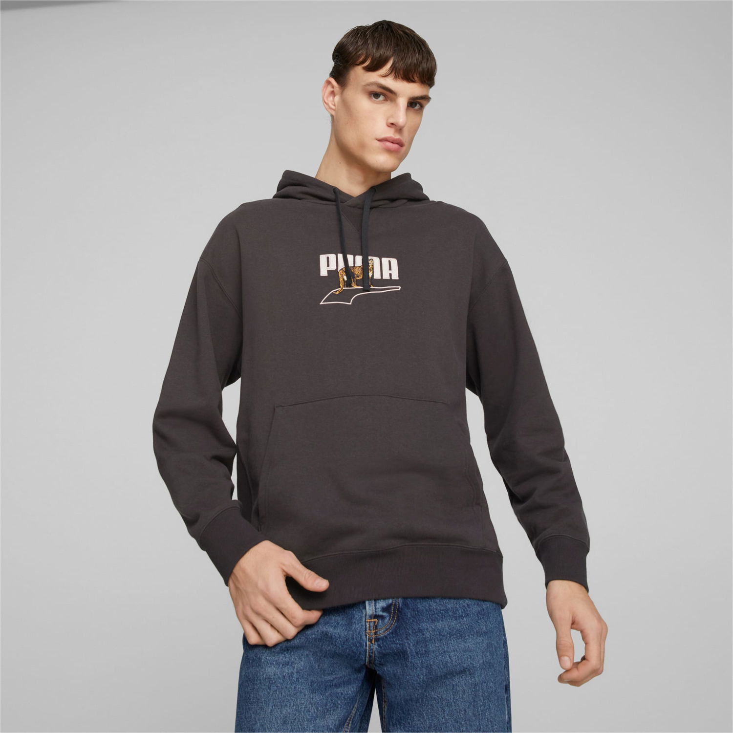 Mikina Puma Felpa con cappuccio con Šedá | 538244_01, 1