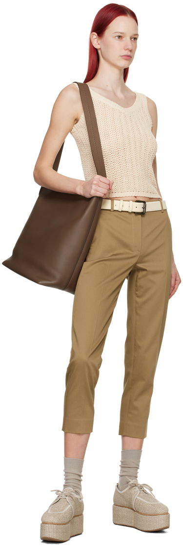 Nohavice Max Mara Slim Fit Cropped Trousers Béžová | 2411131072600, 3