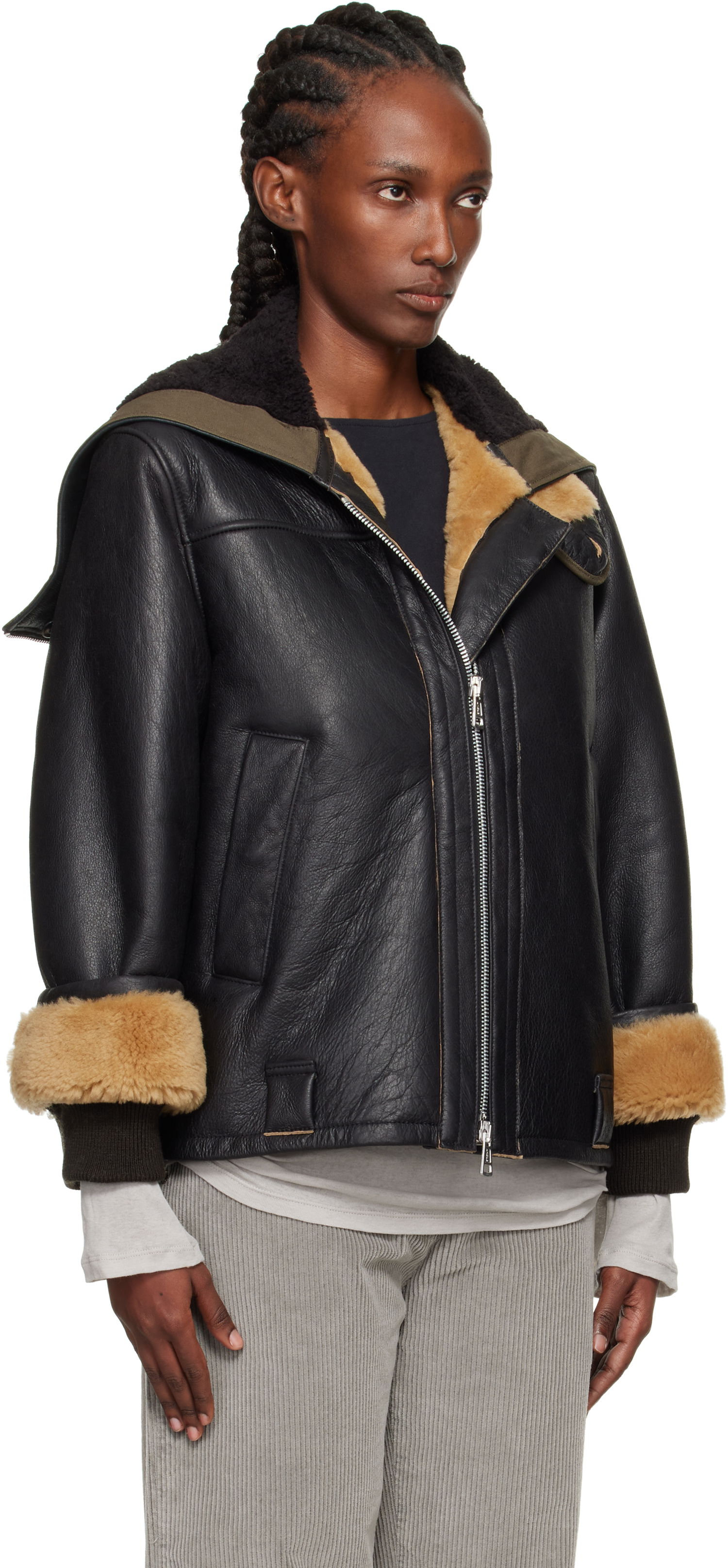 Bunda OUR LEGACY Our Legacy Blizzard Shearling Leather Jacket Čierna | W4259BN, 1