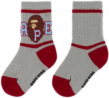 Ponožky BAPE A Bathing Ape Kids Striped Ape Head Socks Šedá | 001SOJ303001K, 1
